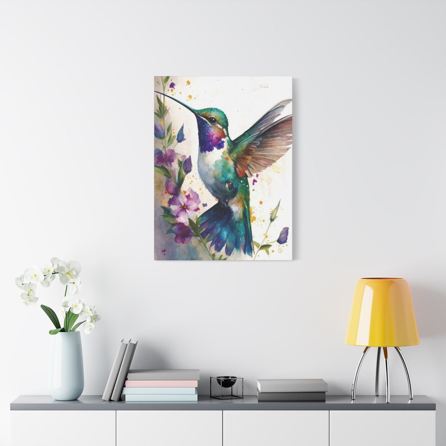 Colorful Humming Bird Painting Wall Art & Canvas Prints