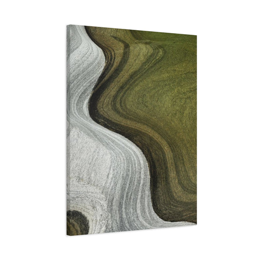 Olive Green & White Waves Wall Art & Canvas Prints