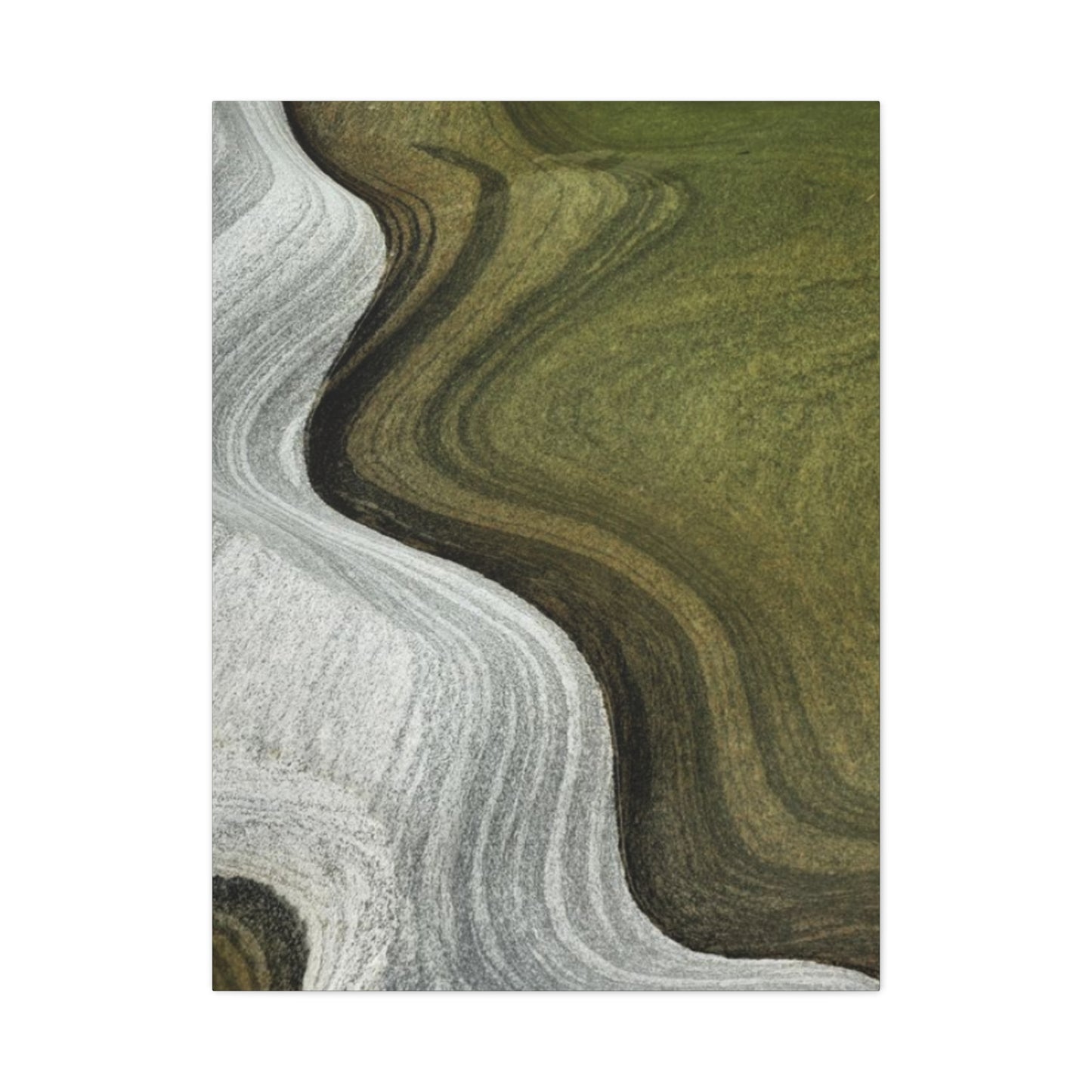 Olive Green & White Waves Wall Art & Canvas Prints