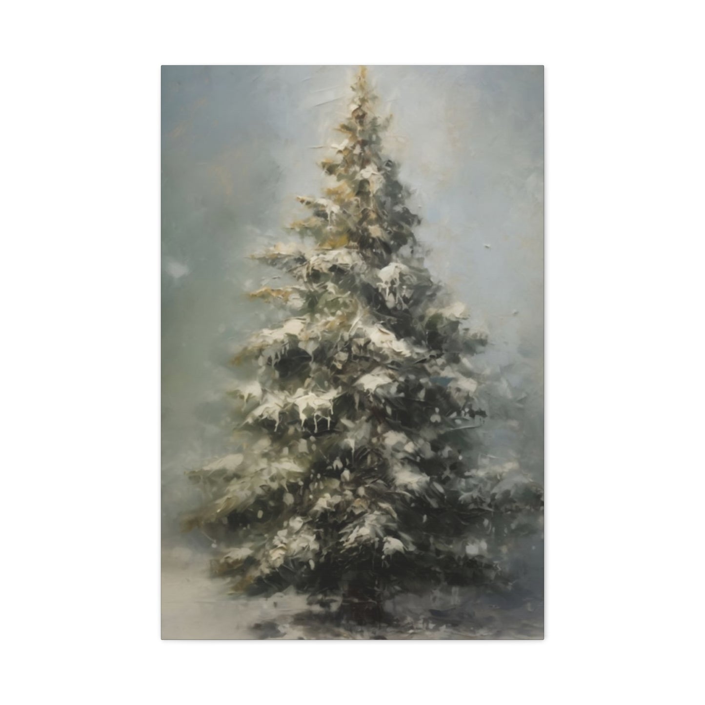 Snowy Christmas Tree Wall Art & Canvas Prints