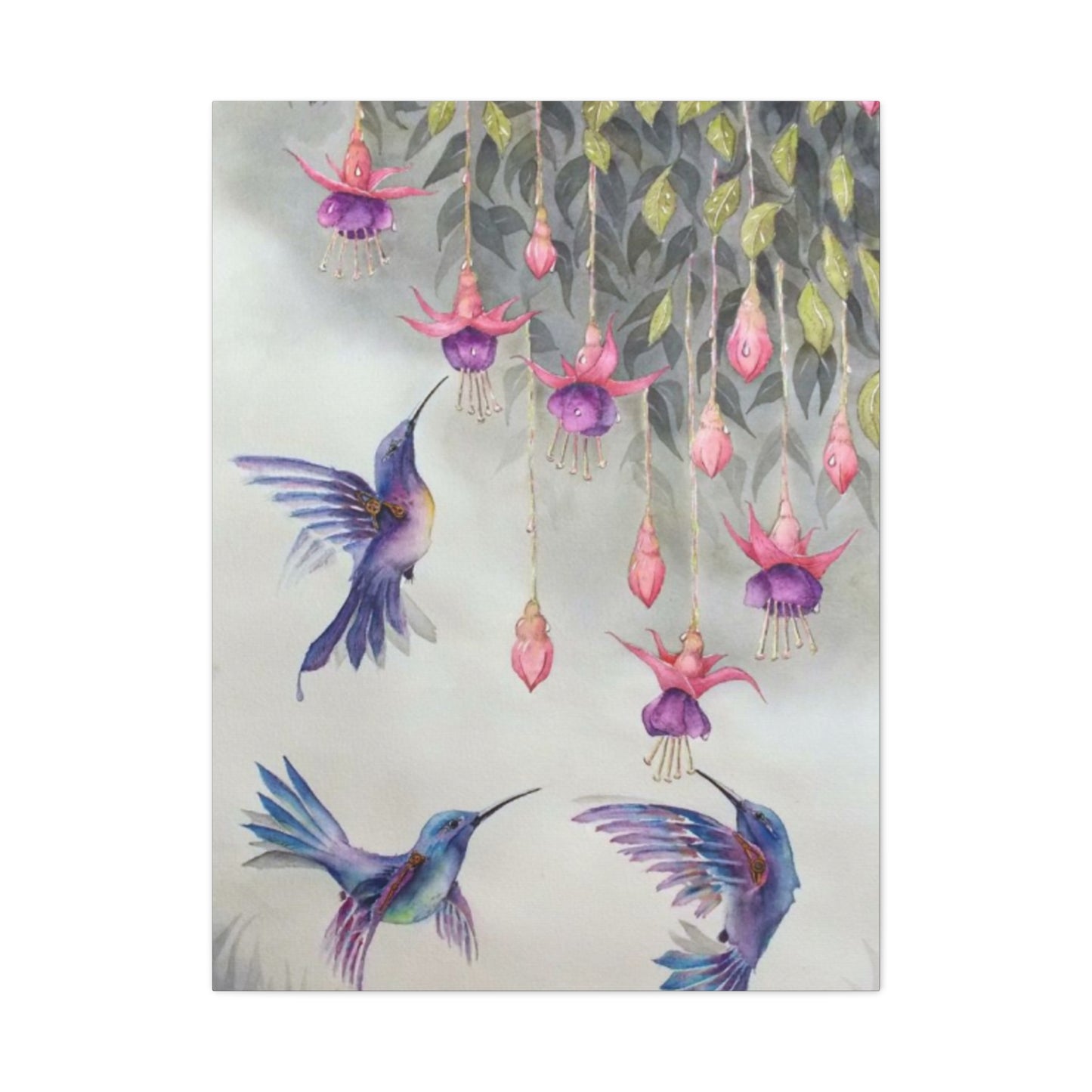 Humming Bird Trio Painting Wall Art & Canvas Prints