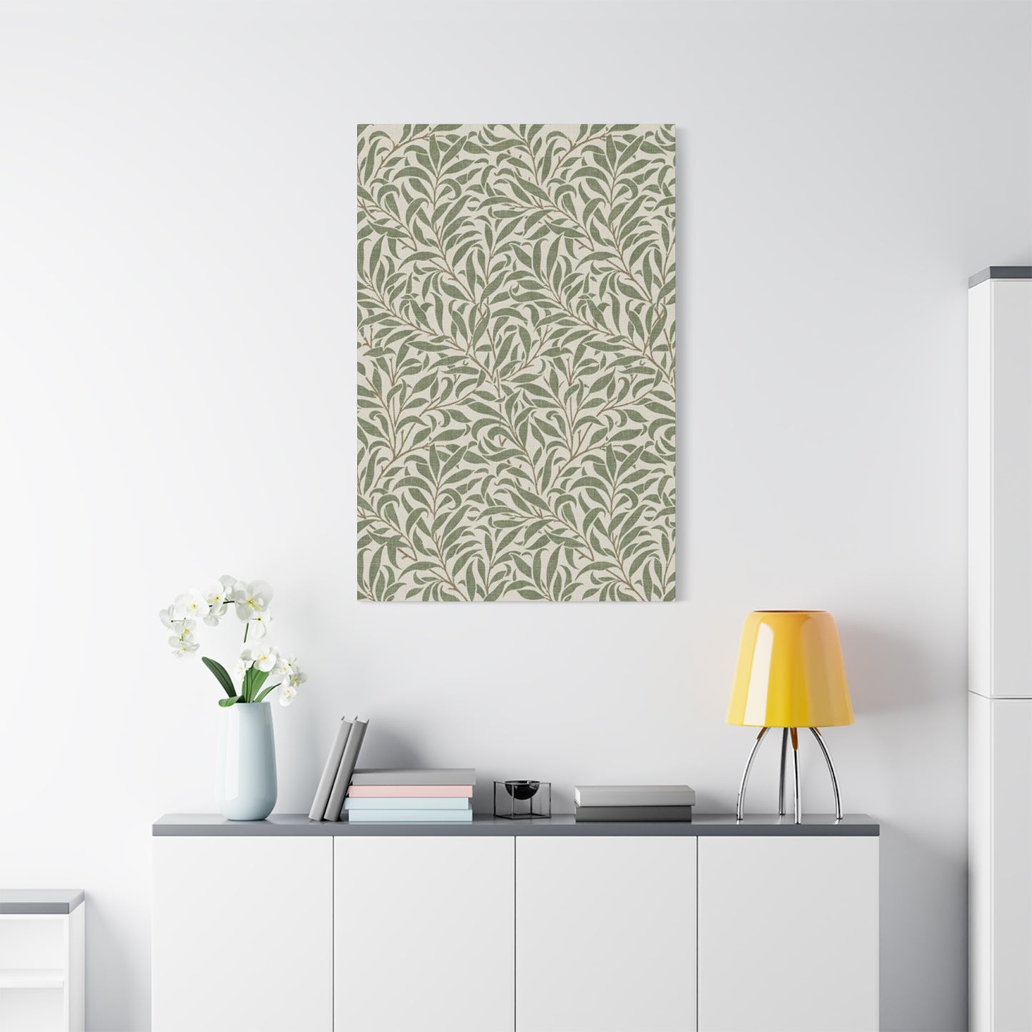 Olive Green Plant Pattern Poster Wall Art & Canvas Prints