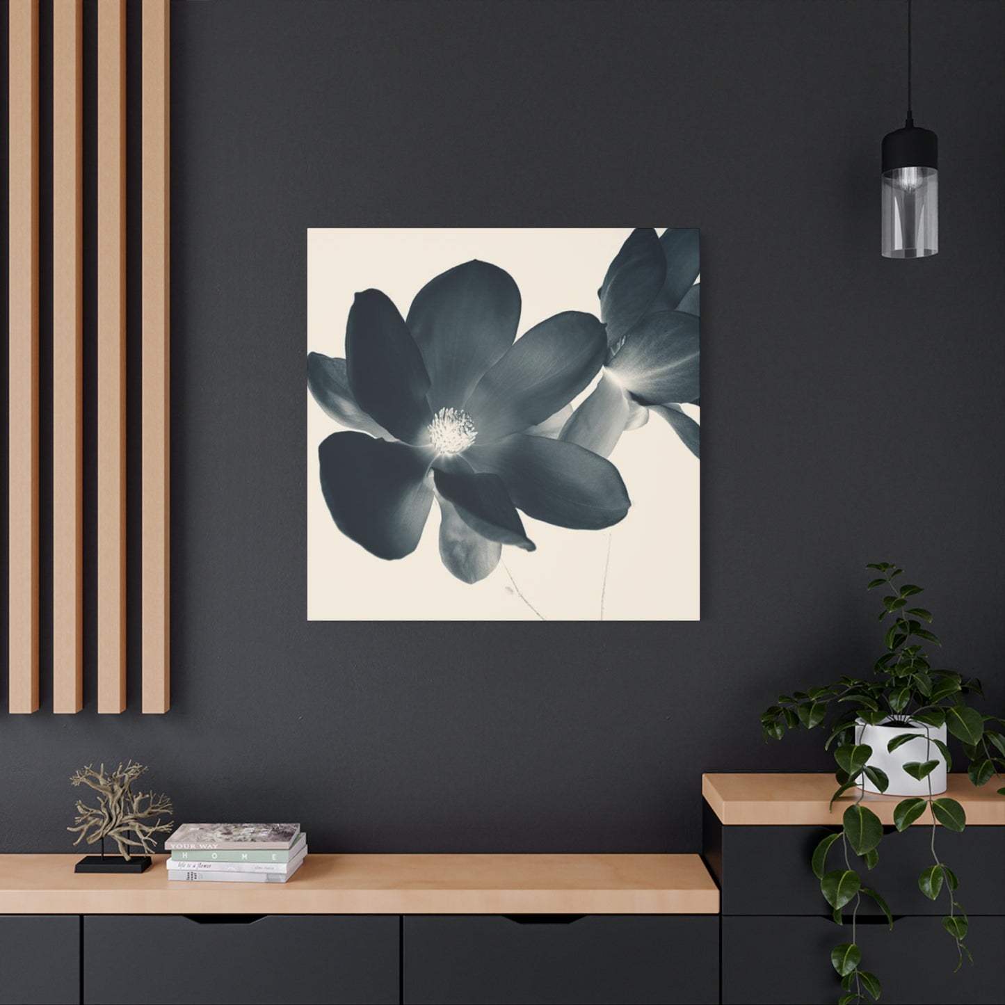 Black Magnolia Flower Wall Art & Canvas Prints