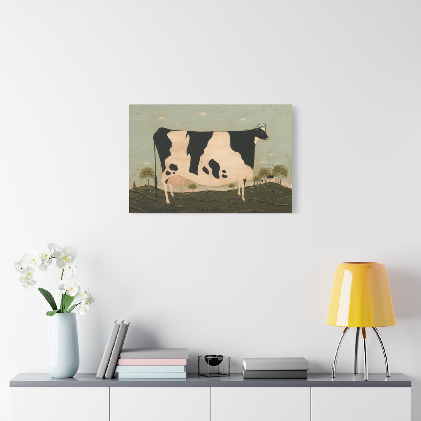 Black And White Cow Kimble Warren Wall Art & Canvas Prints