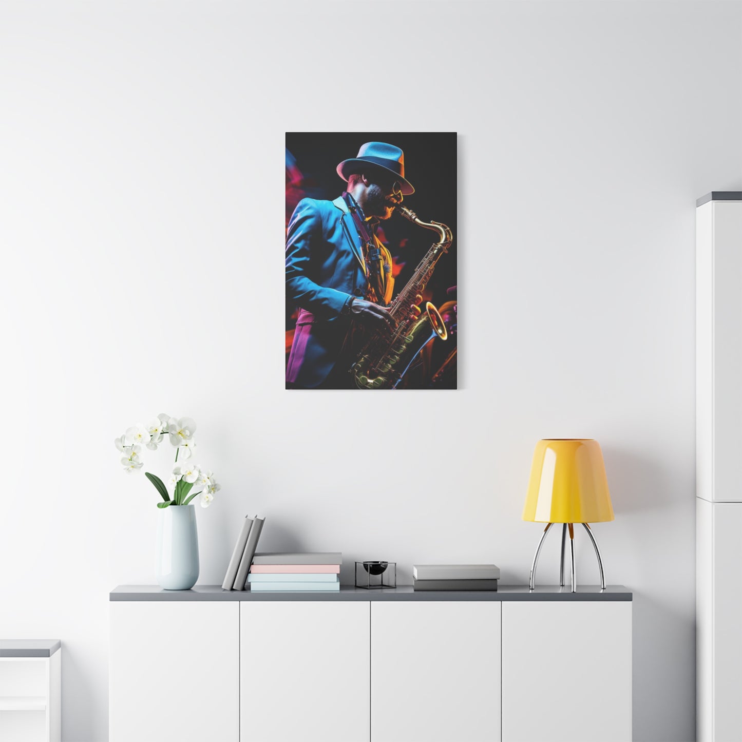 Artist With Saxophone Jazz Wall Art & Canvas Prints