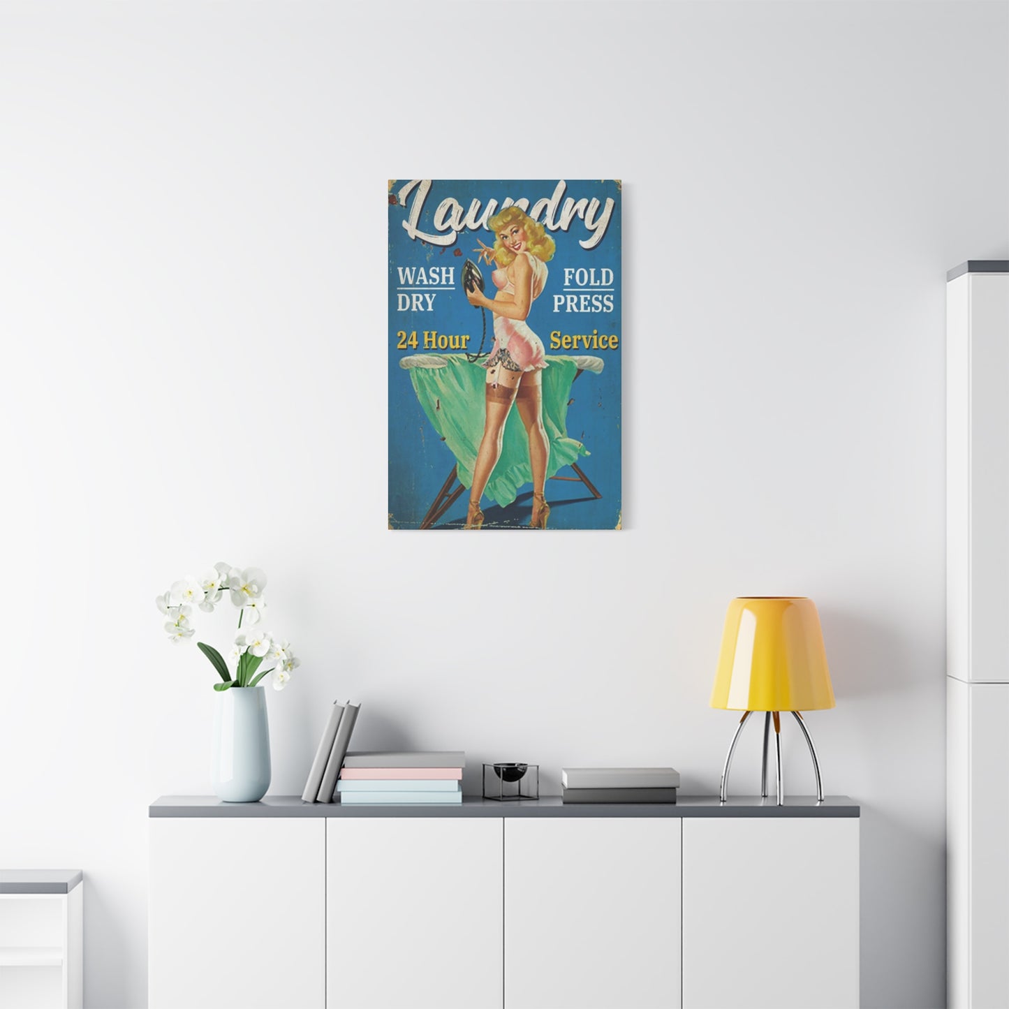 Advertisement Poster Laundry Wall Art & Canvas Prints