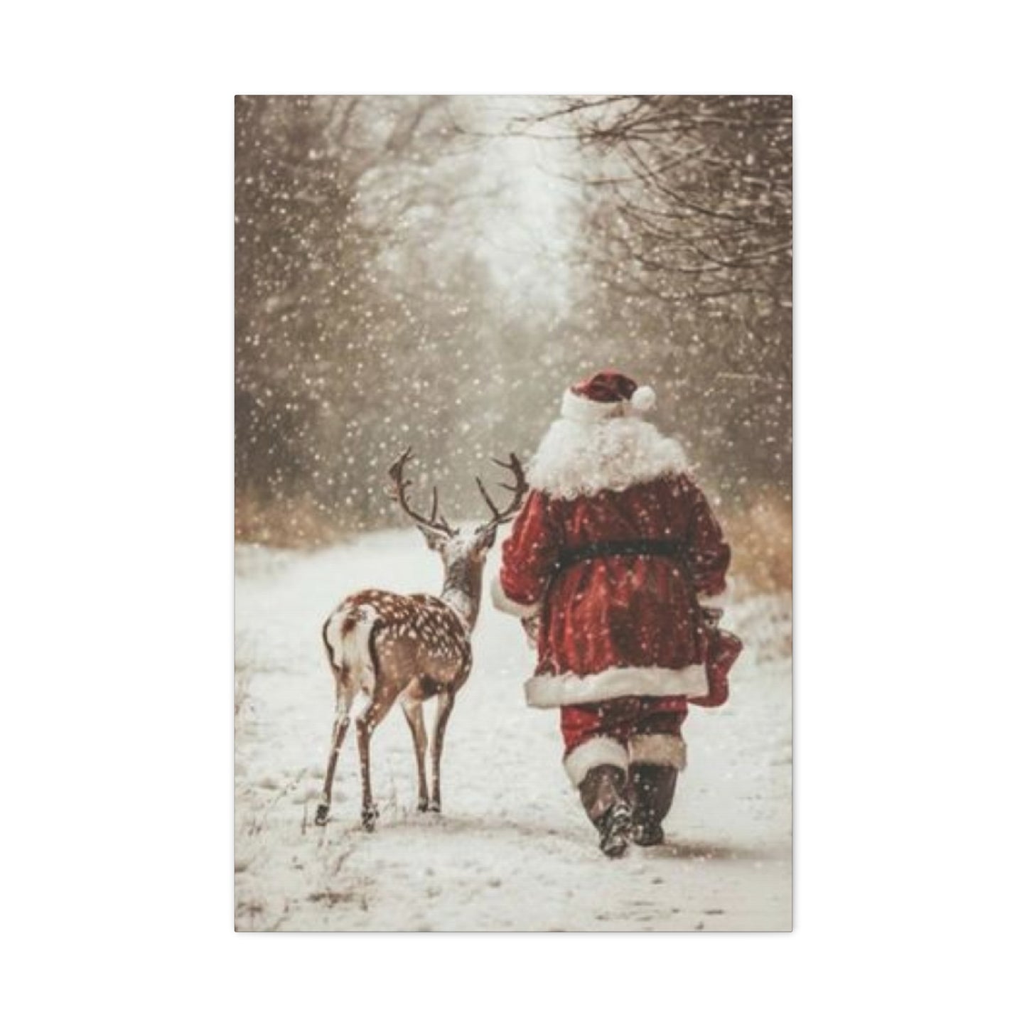 Santa Claus & Deer Wall Art & Canvas Prints