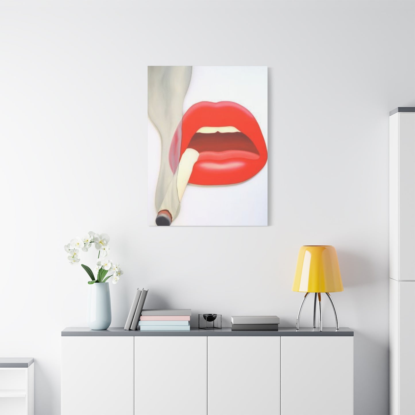 Smoking Lips Painting Wall Art & Canvas Prints