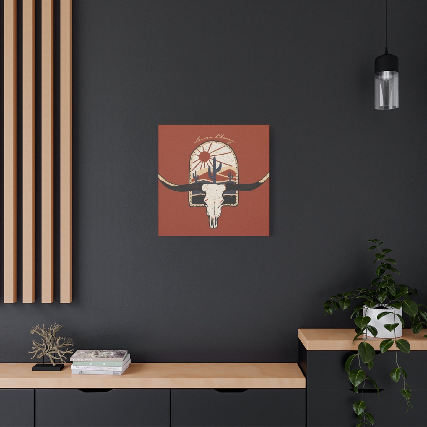 Logo Of Bull Long Horn Wall Art & Canvas Prints