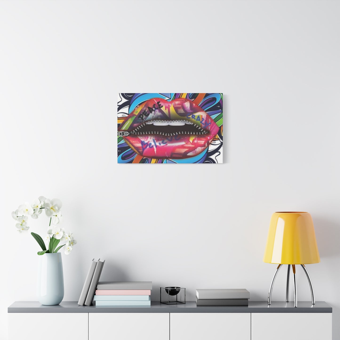 Zipper Lips Wall Art & Canvas Prints