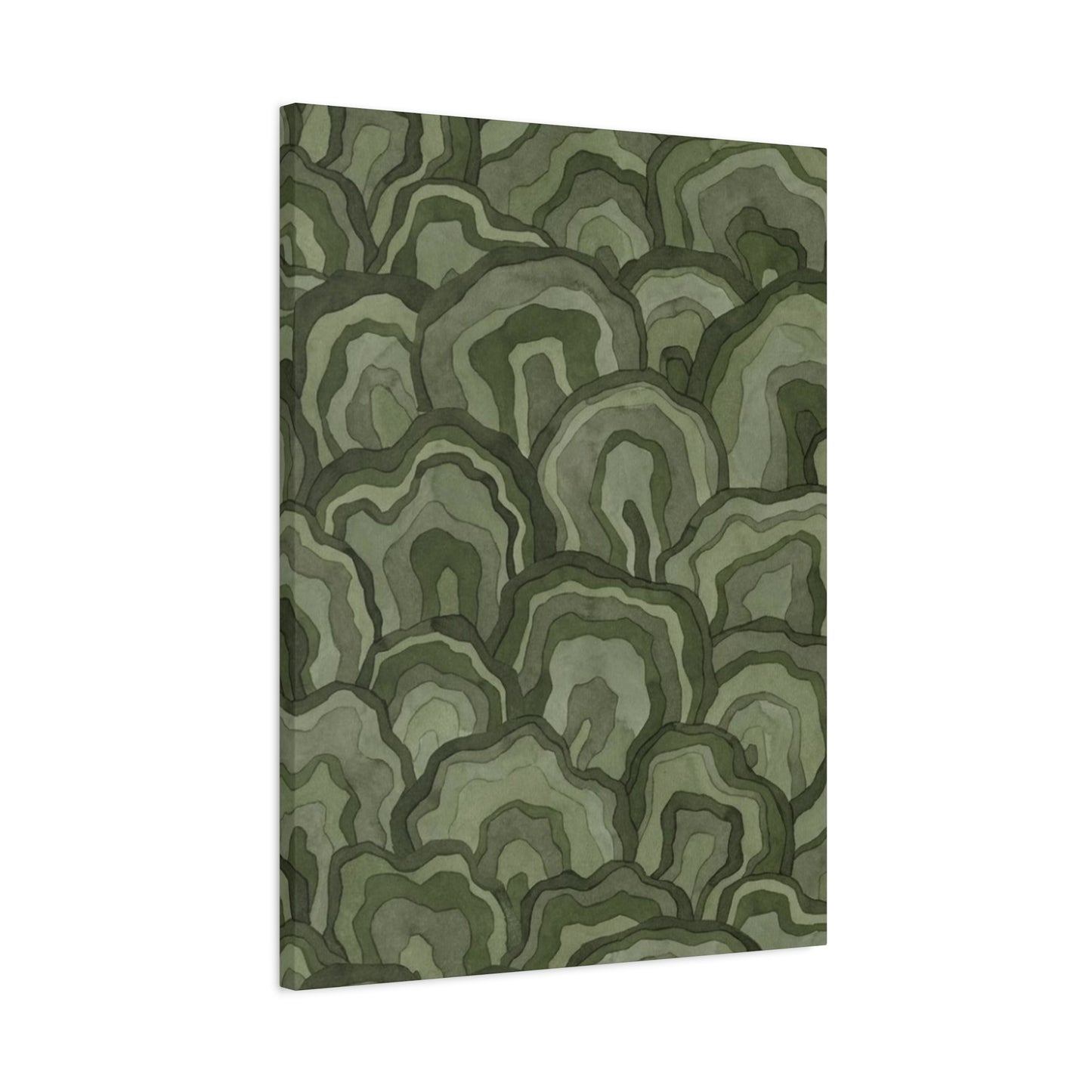 Olive Green Flower Pattern Wall Art & Canvas Prints