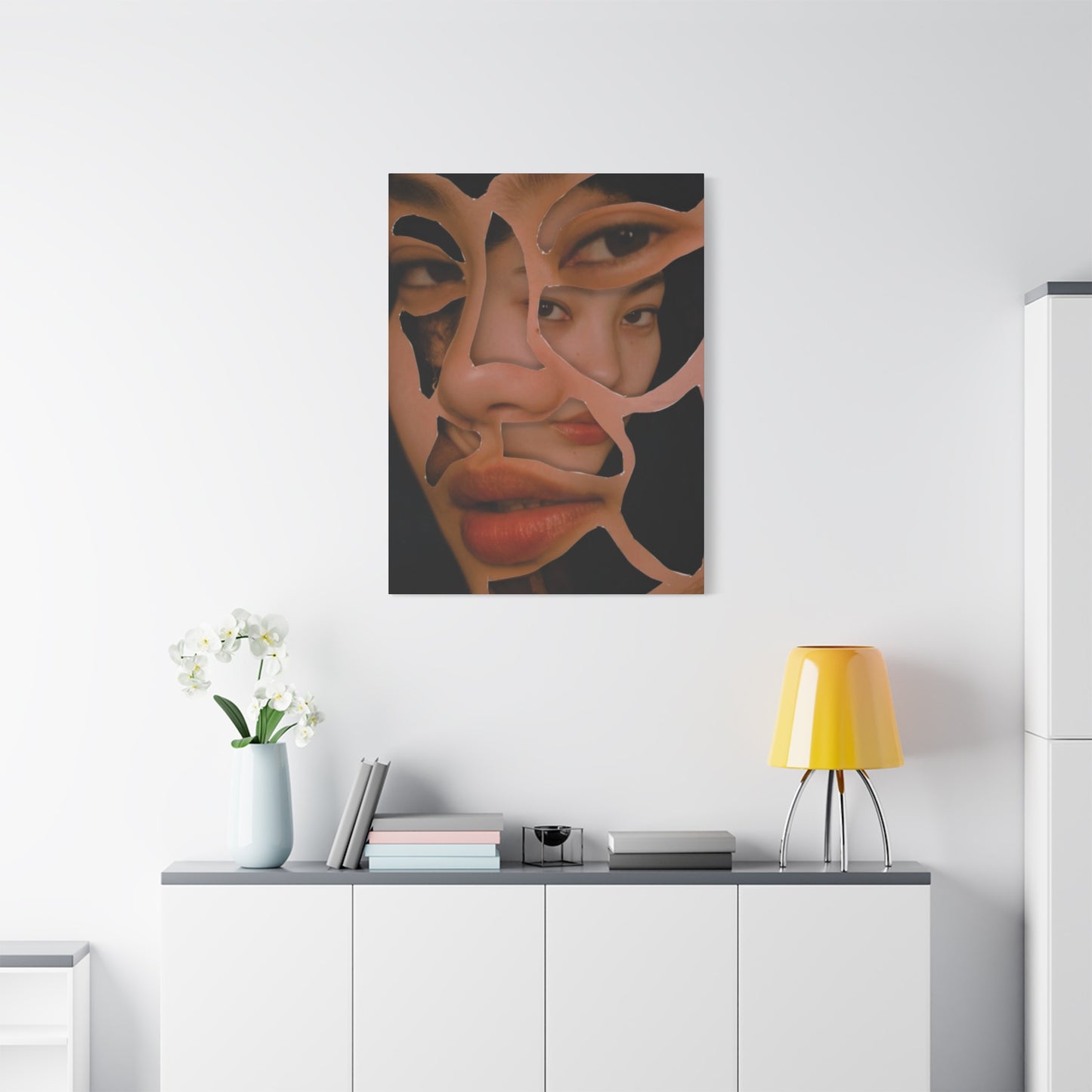 Face In A Face Painting Mixed Media Wall Art & Canvas Prints