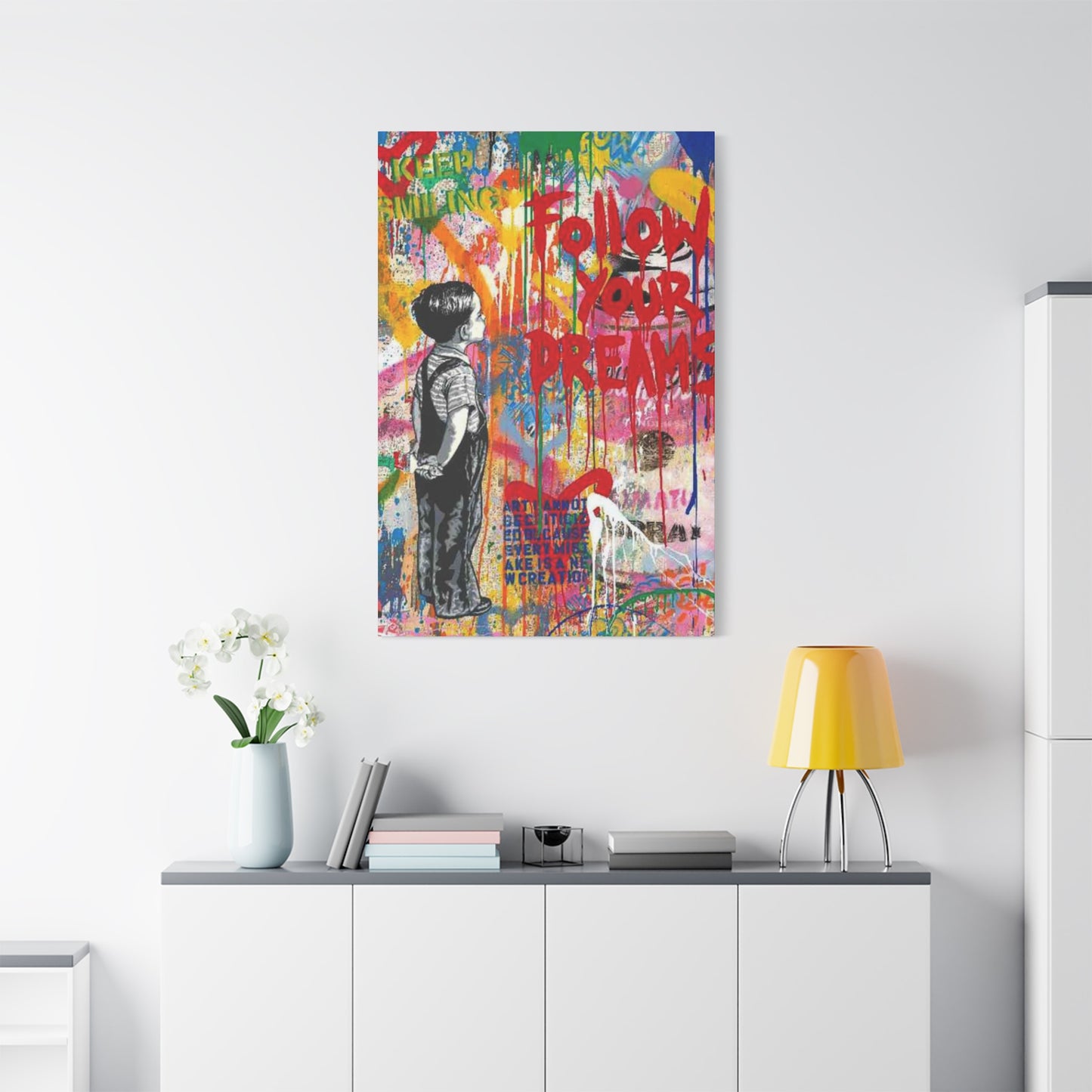 Child In Painting Abstract Mixed Media Wall Art & Canvas Prints