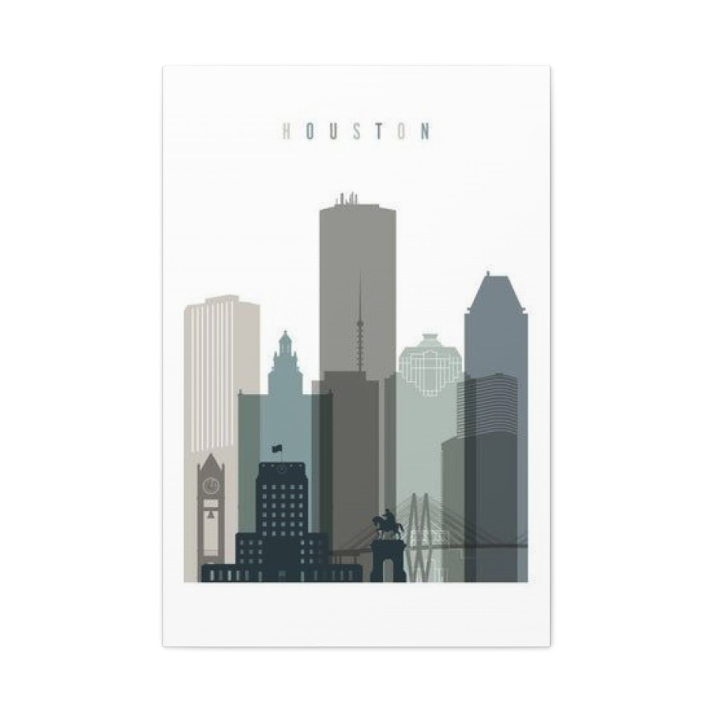 Houston Skyline Painting Wall Art & Canvas Prints