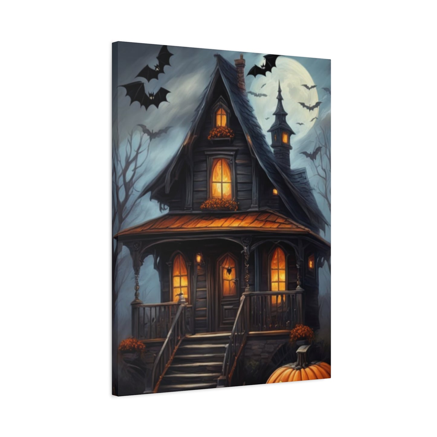 Halloween House Painting Wall Art & Canvas Prints