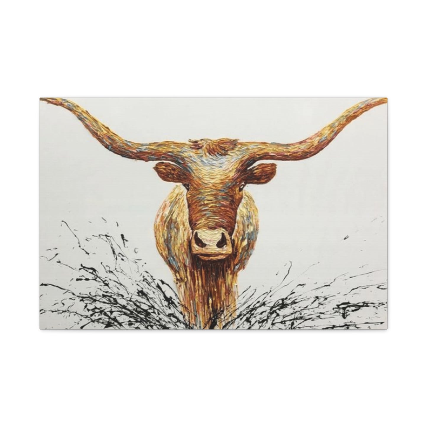 Bull Long Horns Drawing Wall Art & Canvas Prints