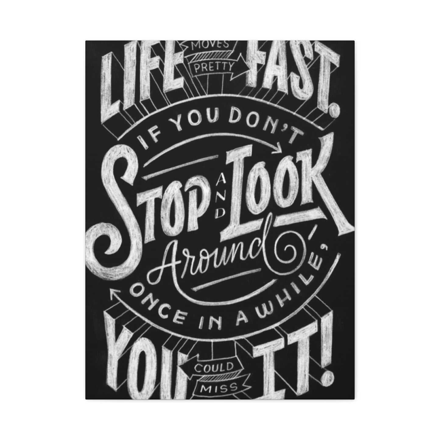 Stop Look Chalkboard Wall Art & Canvas Prints