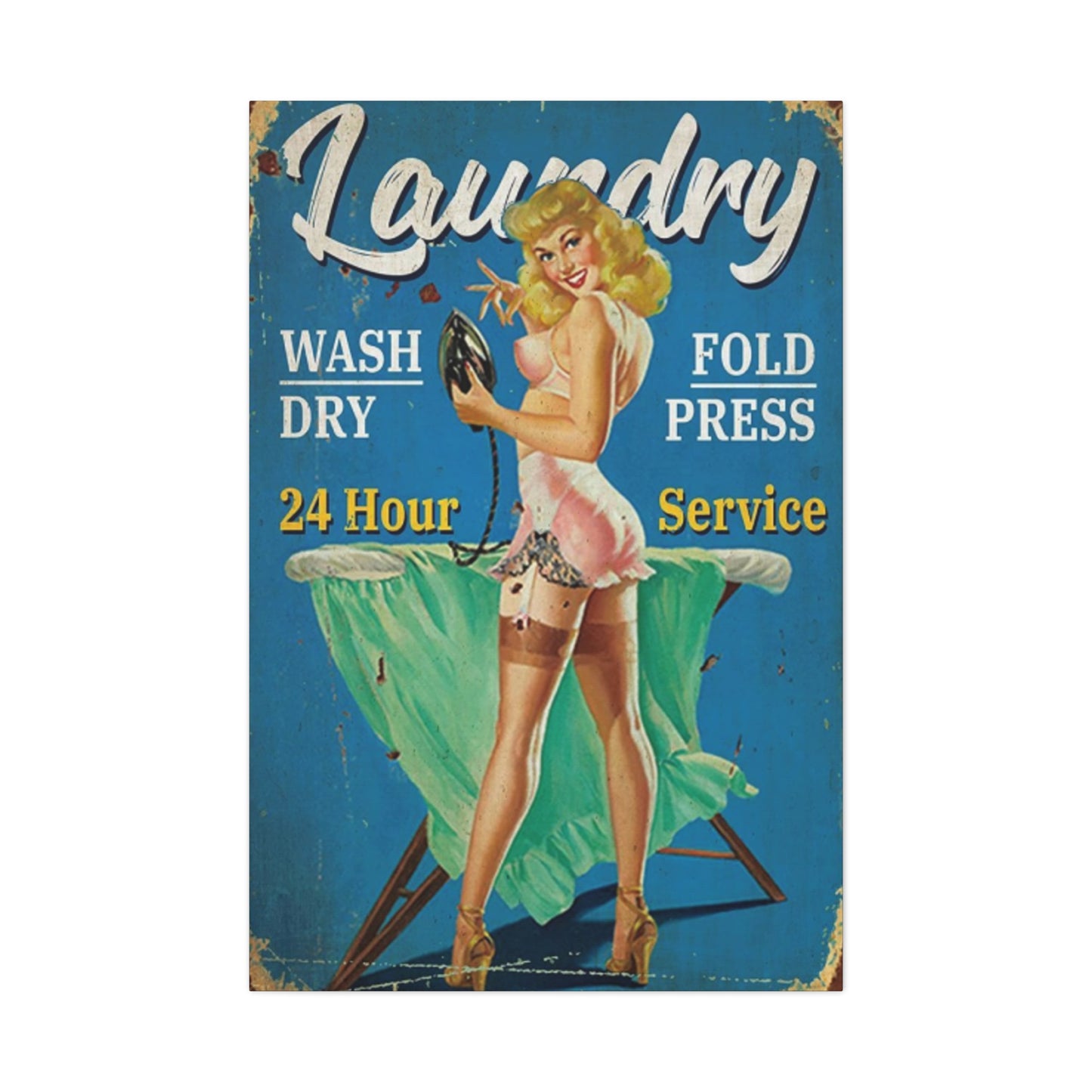 Advertisement Poster Laundry Wall Art & Canvas Prints