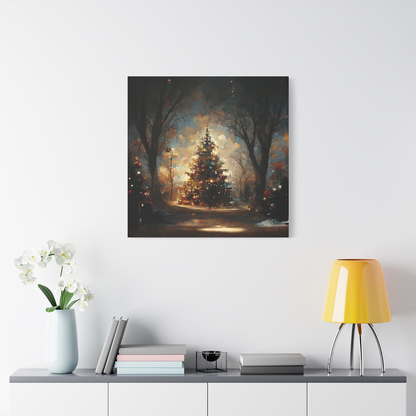 Lighted Christmas Tree Wall Art & Canvas Prints