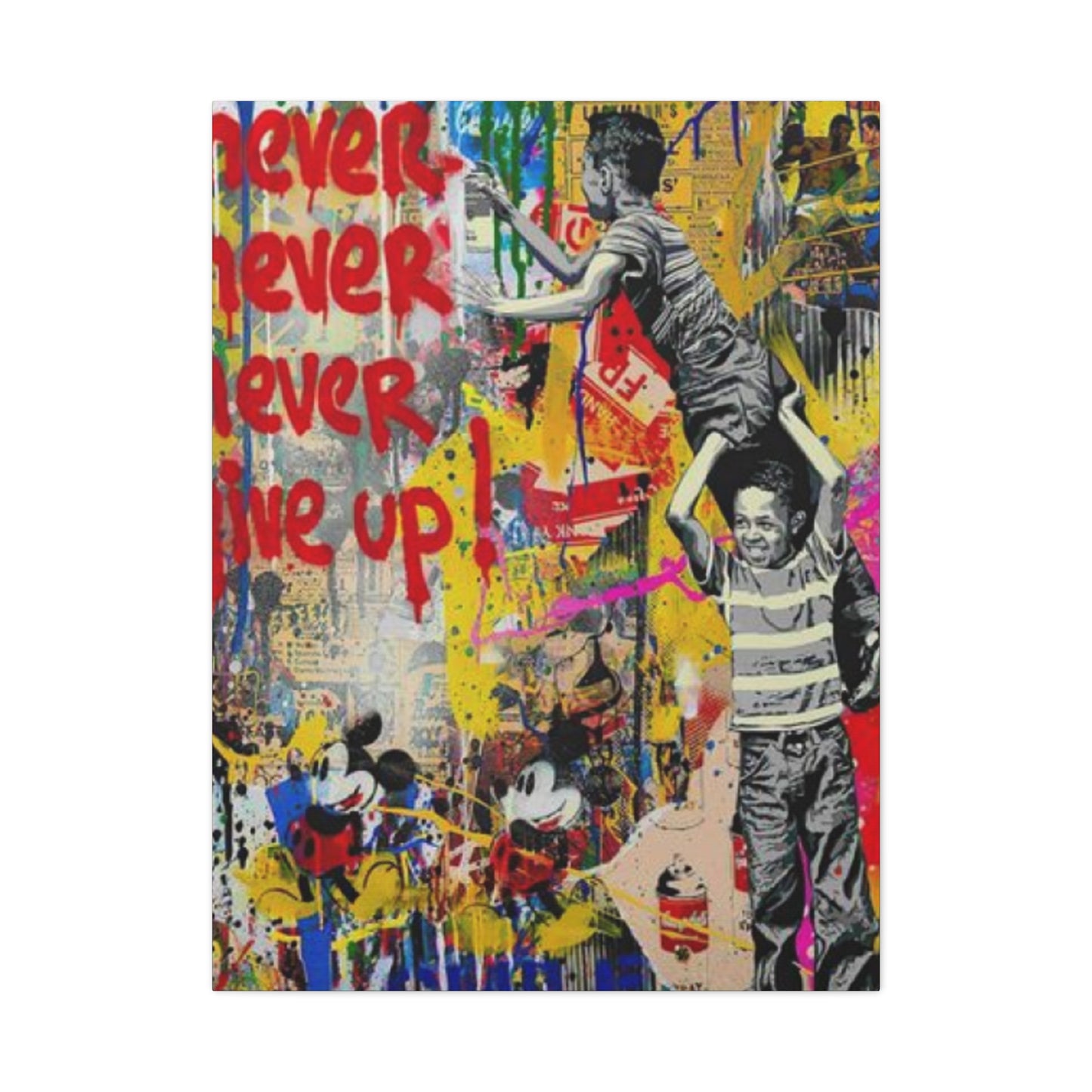 Never Give Up Modernism Wall Art & Canvas Prints