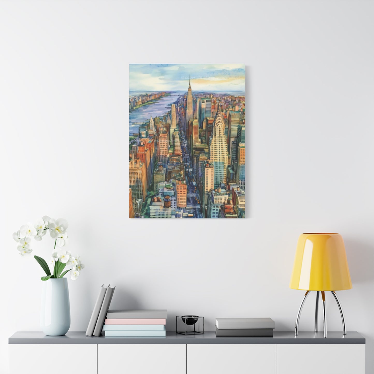 Skyview Manhattan City Skyline NYC Skyline Wall Art & Canvas Prints