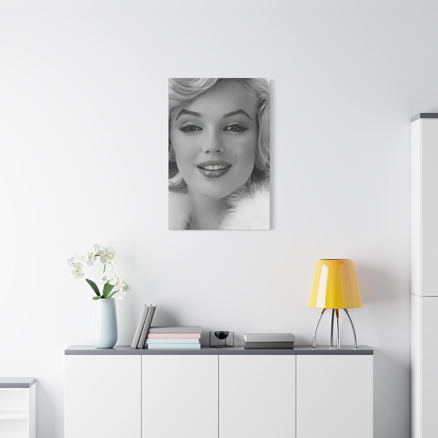 Monochrome Beautiful Face Of Marilyn Monroe Wall Art & Canvas Prints