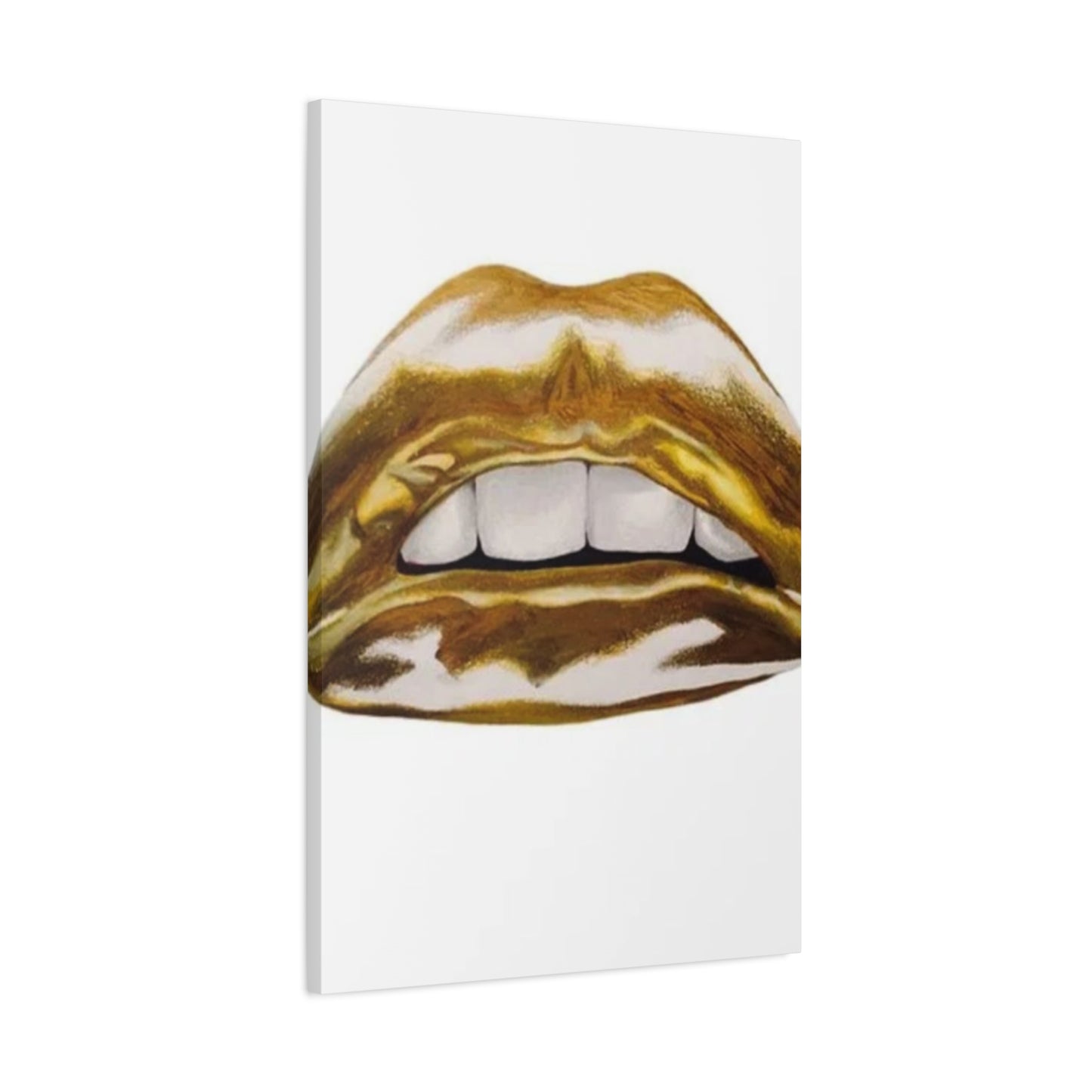 Golden Lips Abstract Painting Wall Art & Canvas Prints