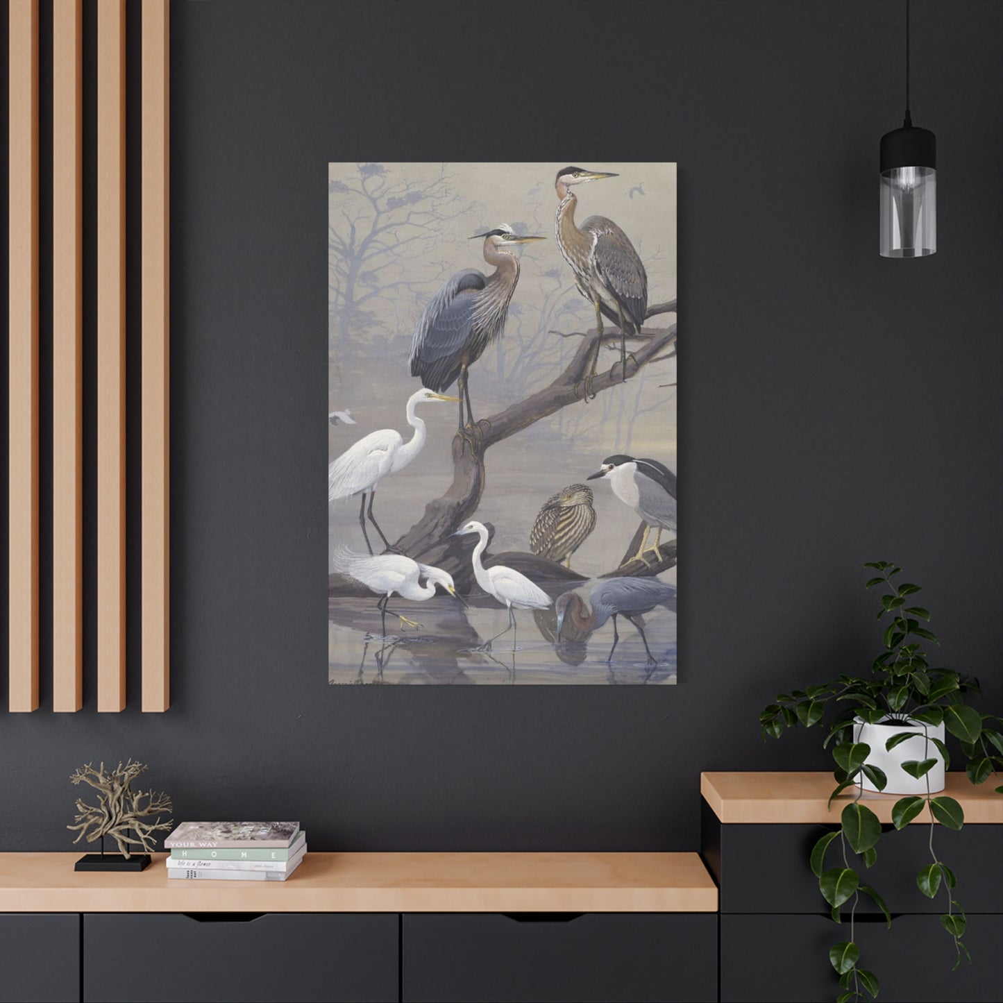 Herons Painting Wall Art & Canvas Prints