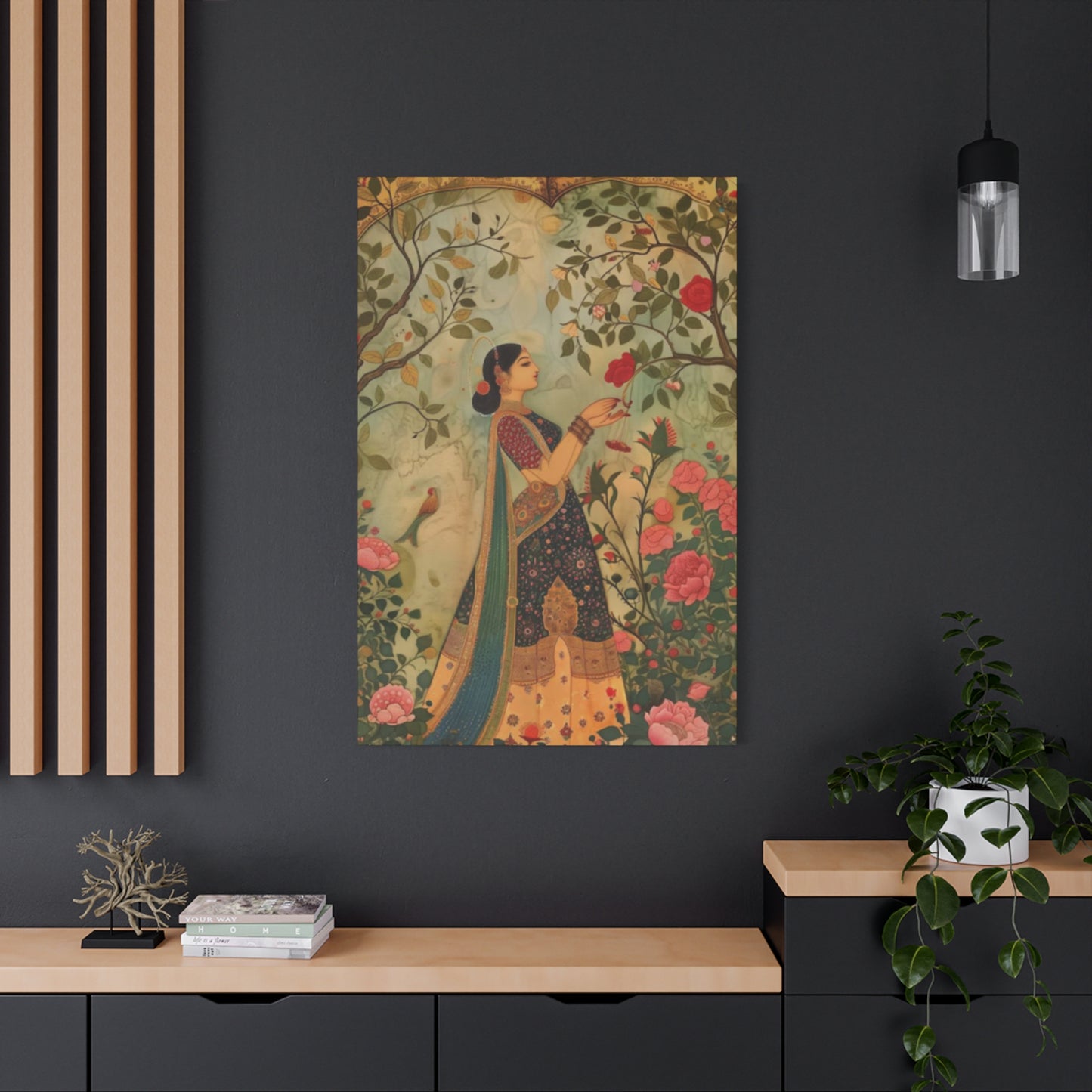 Beautiful Indian Women In Garden Wall Art & Canvas Prints