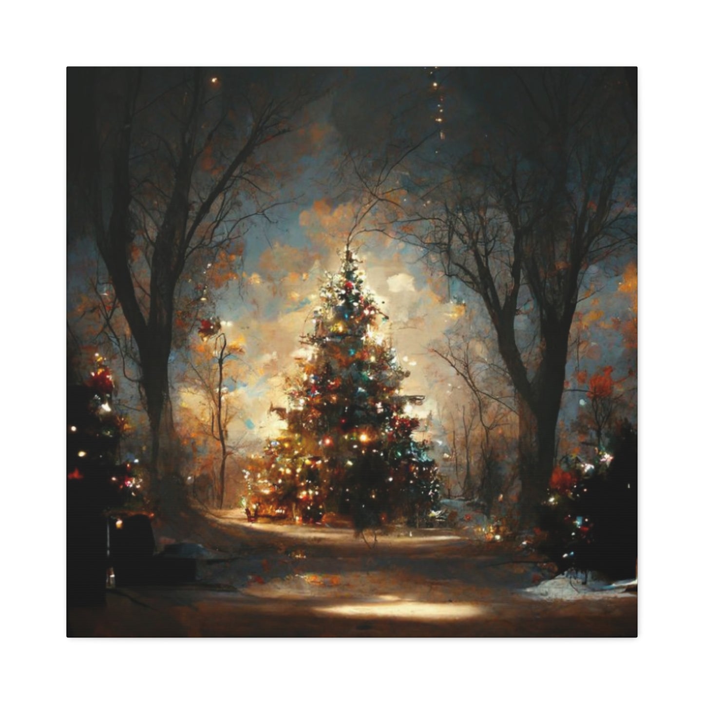 Lighted Christmas Tree Wall Art & Canvas Prints