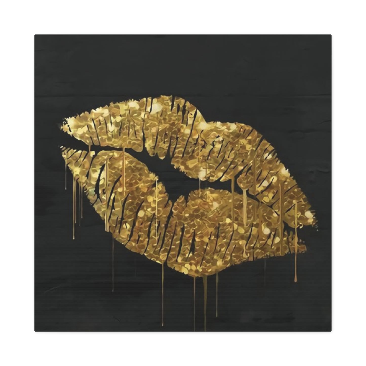 Golden Lips Wall Art & Canvas Prints