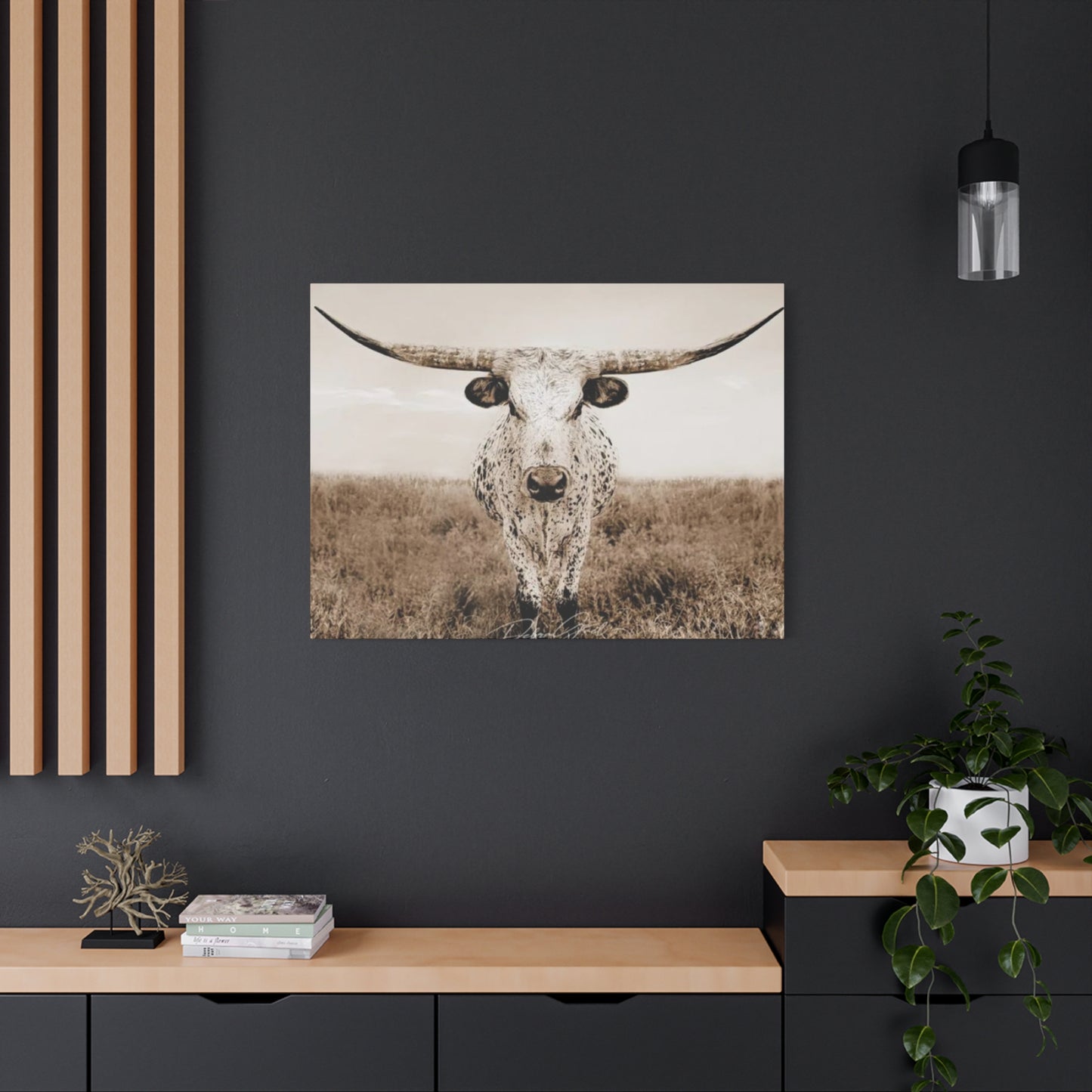 Straight Long Horn Wall Art & Canvas Prints