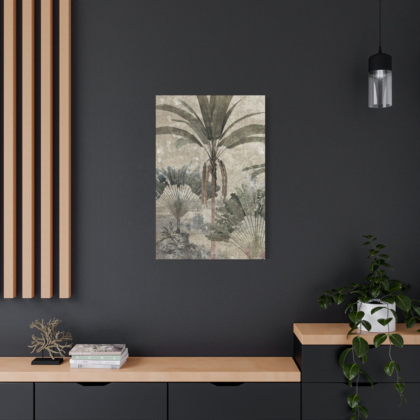 Black & White Palm Tree In Desert Wall Art & Canvas Prints