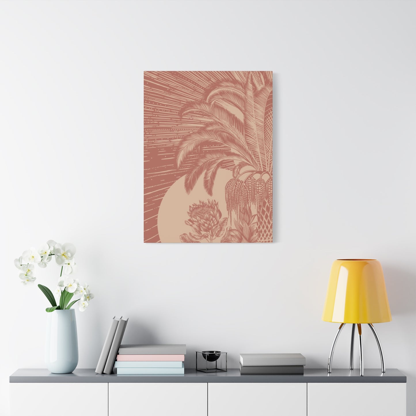 Pink Color Palm Tree Wall Art & Canvas Prints