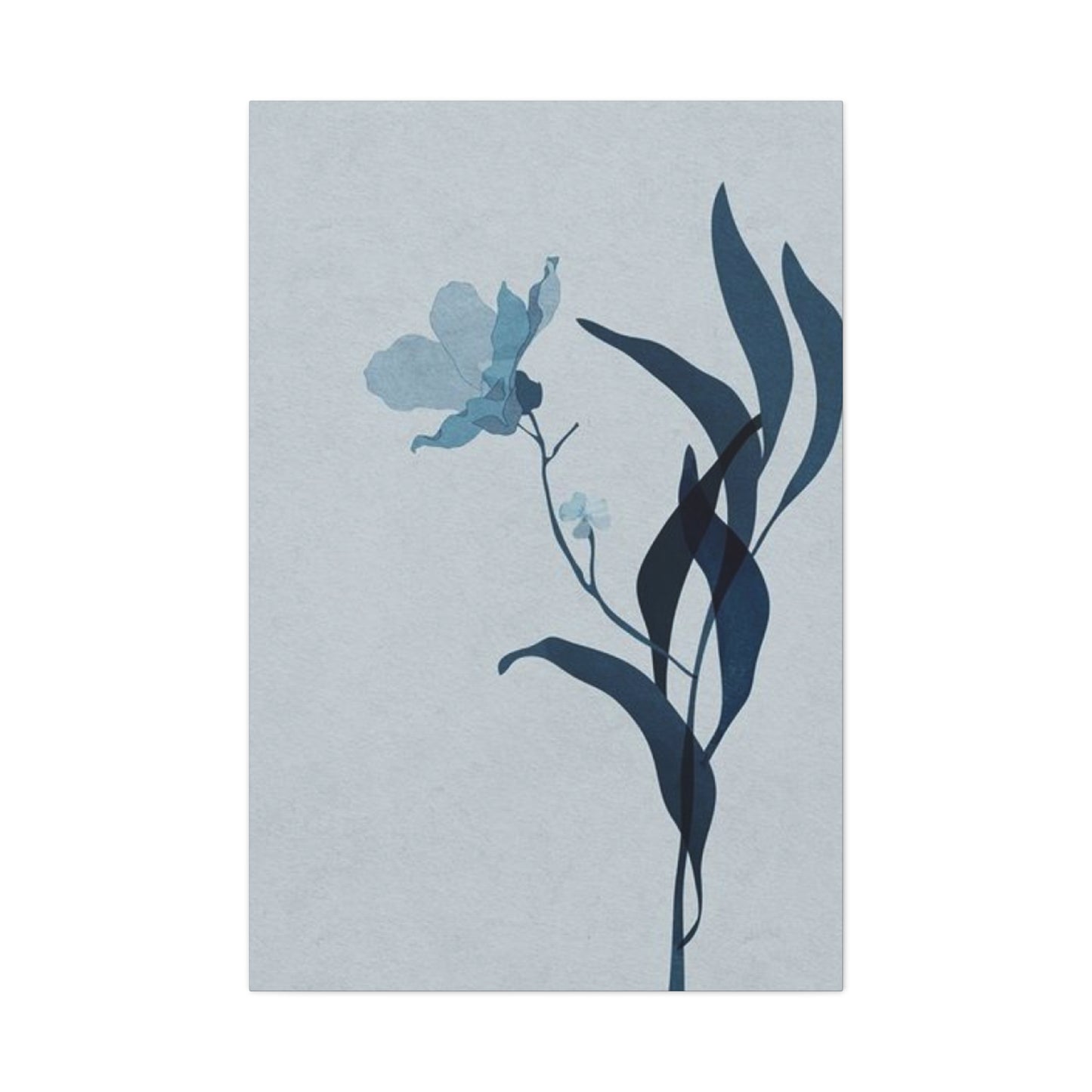 Blue Flower with Leaf Entryway Wall Art & Canvas Prints