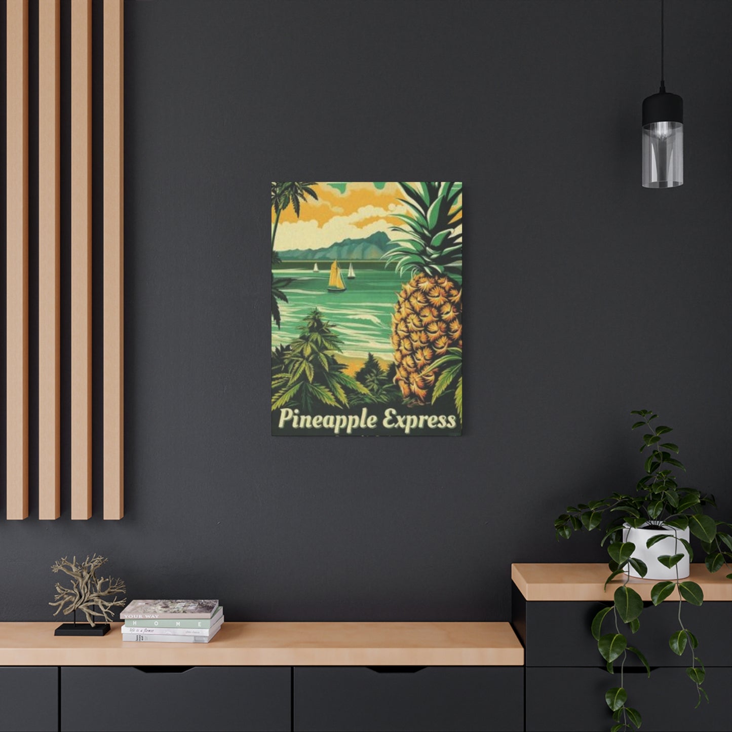 Pineapple On Beach Marijuana Wall Art & Canvas Prints