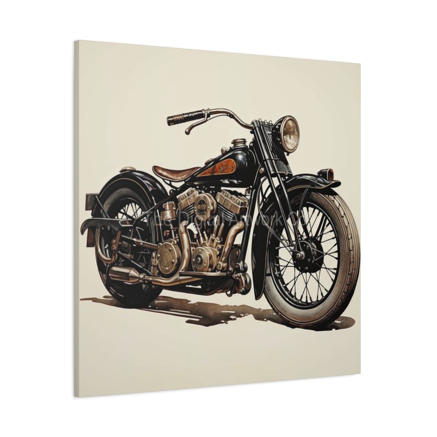 Twin Cylinder Classic Motorcycle Wall Art & Canvas Prints