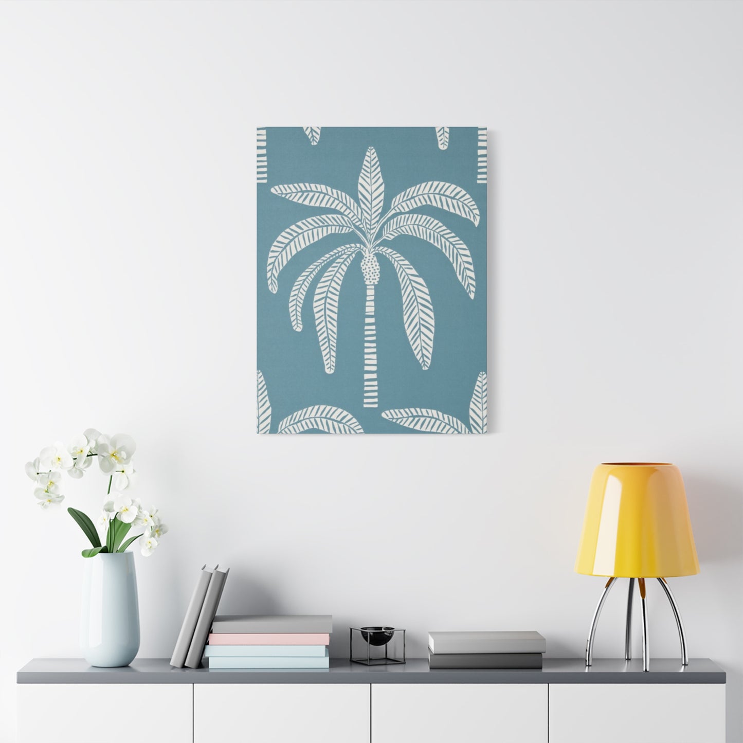 Blue Poster Of Palm Tree Wall Art & Canvas Prints