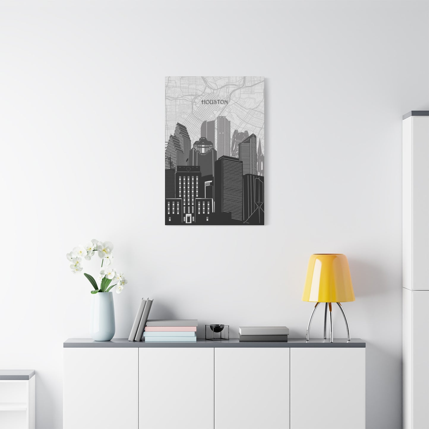 Black and White Houston Skylines Wall Art & Canvas Prints