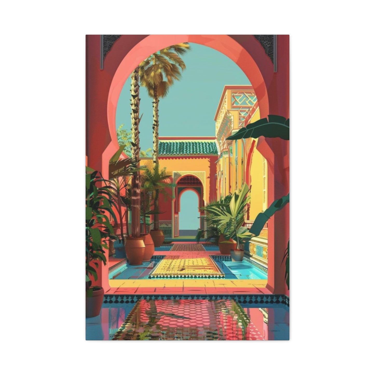 Red & Yellow Architecture in Moroccan Wall Art & Canvas Prints