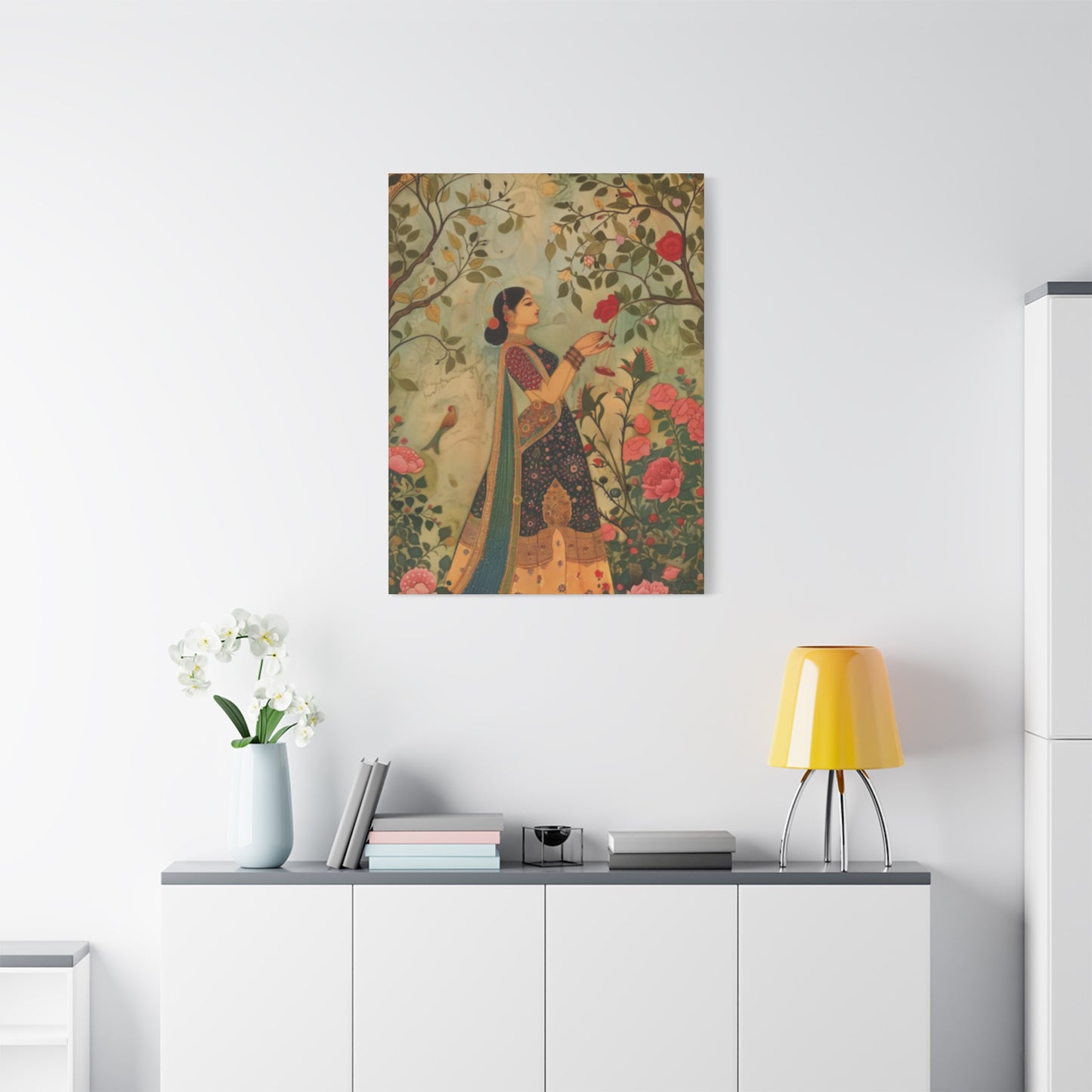 Beautiful Indian Women In Garden Wall Art & Canvas Prints