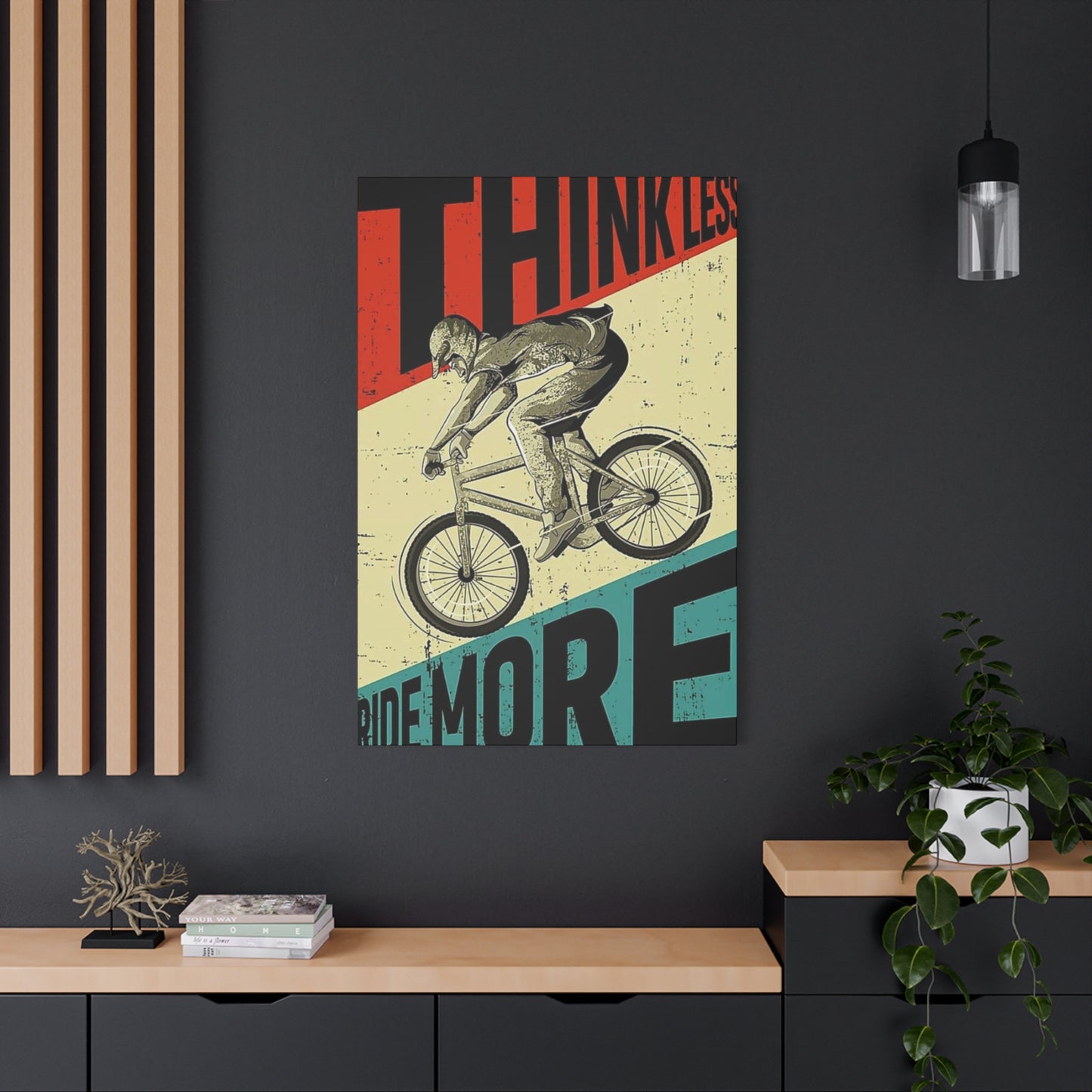 Think Less Ride More Poster Motorcycle Wall Art & Canvas Prints