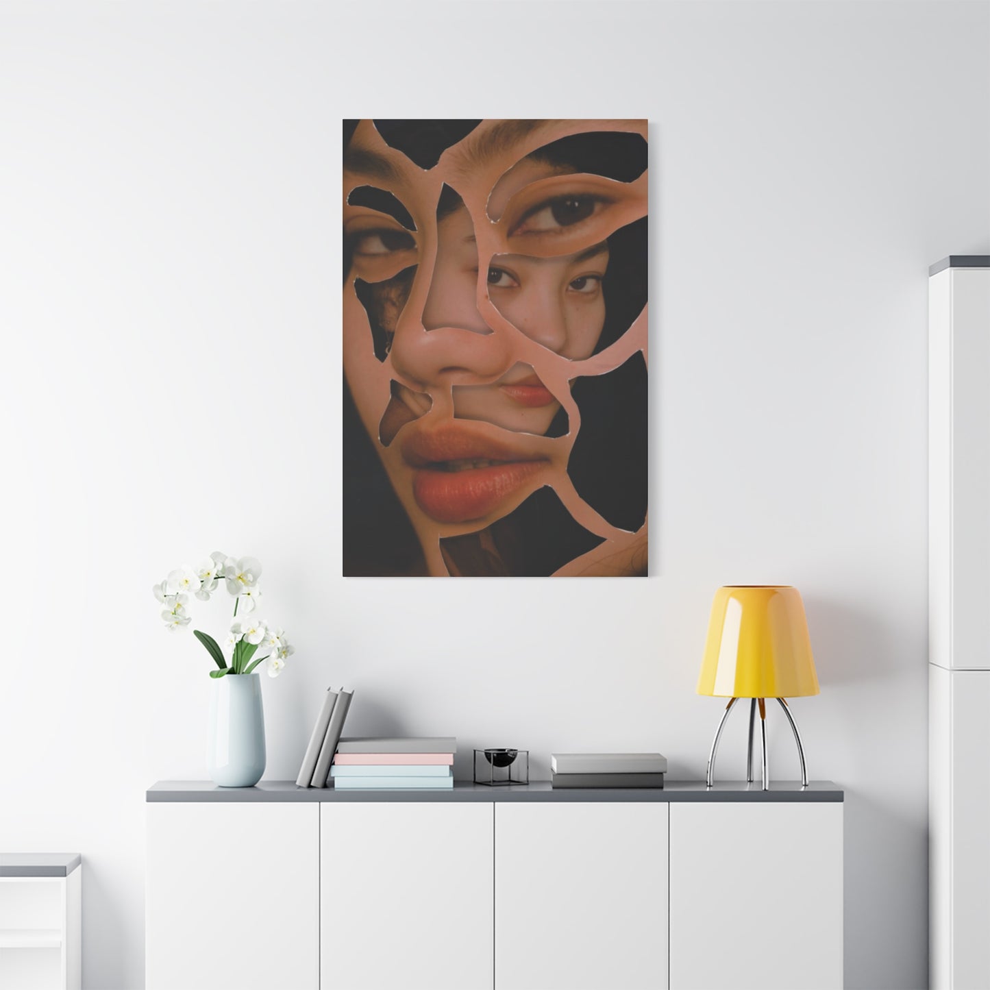 Face In A Face Painting Mixed Media Wall Art & Canvas Prints