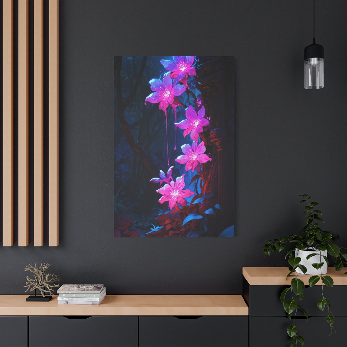 Pink Glowing Flower Wall Art & Canvas Prints