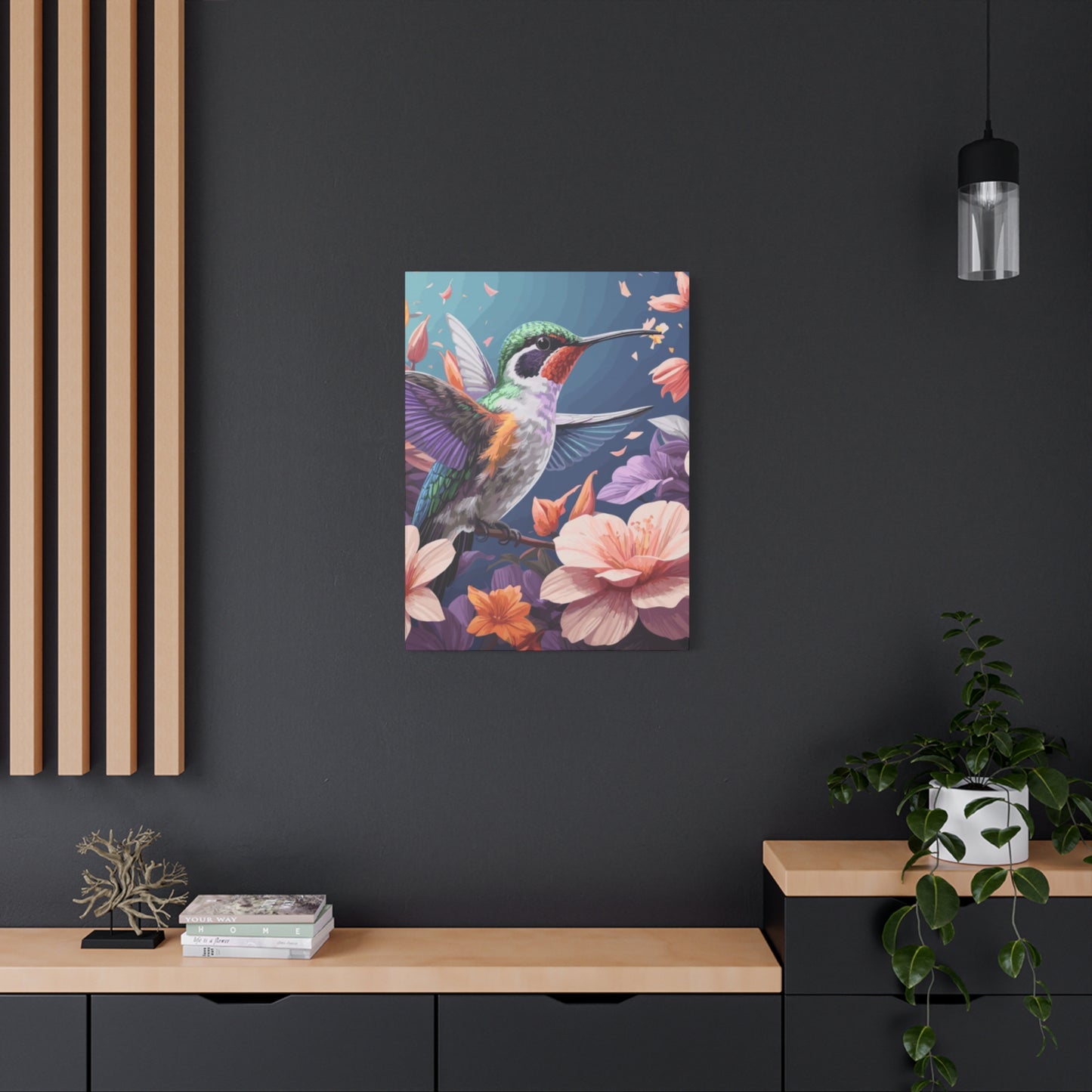 Humming Bird Closeup Painting Wall Art & Canvas Prints