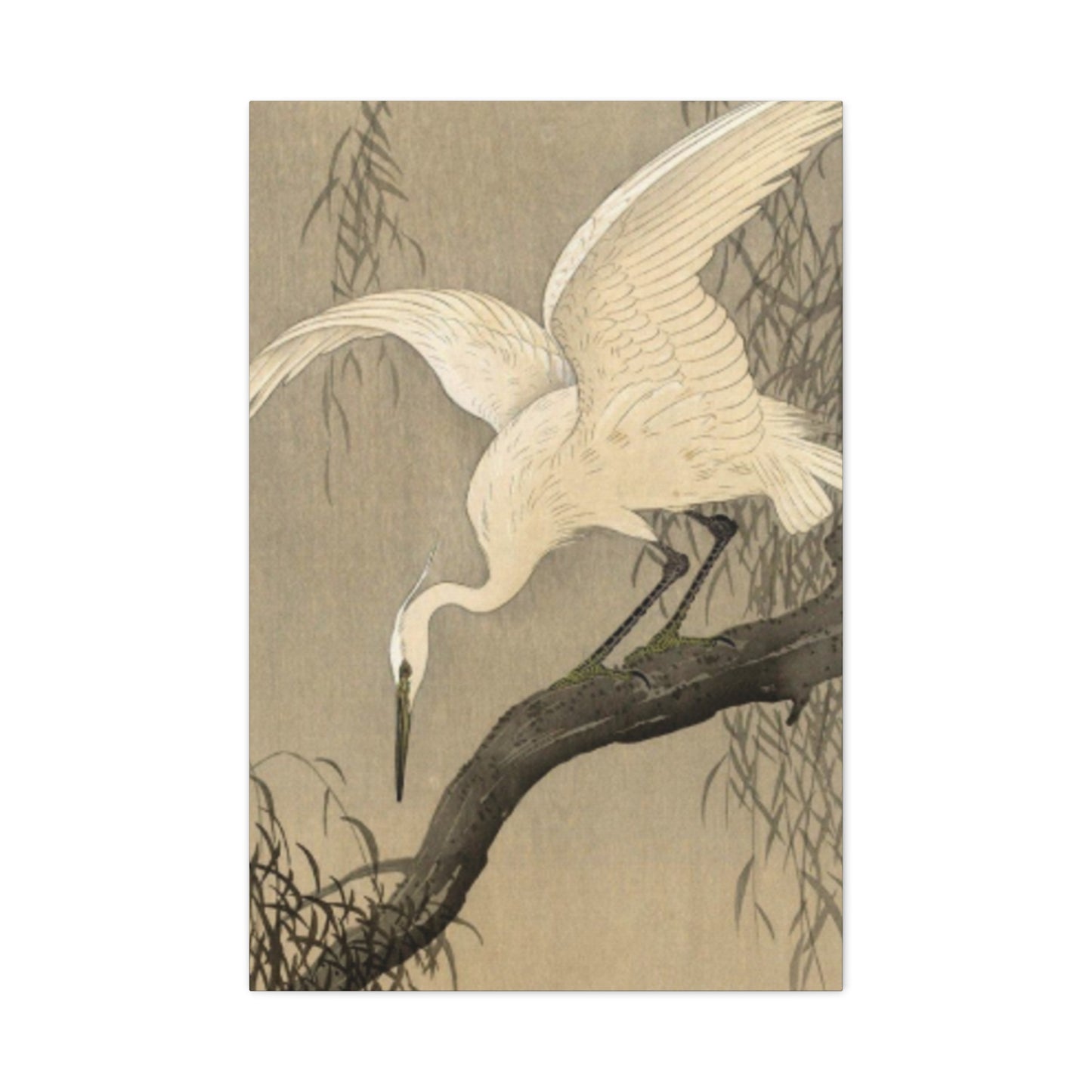 White Heron Painting Wall Art & Canvas Prints