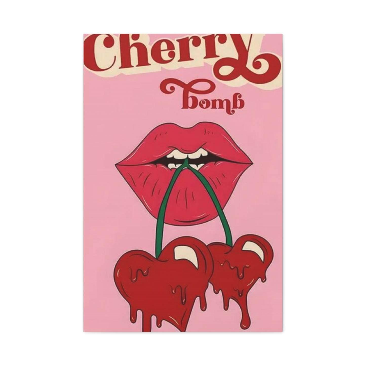 Cherry Bomb Lips Painting Wall Art & Canvas Prints