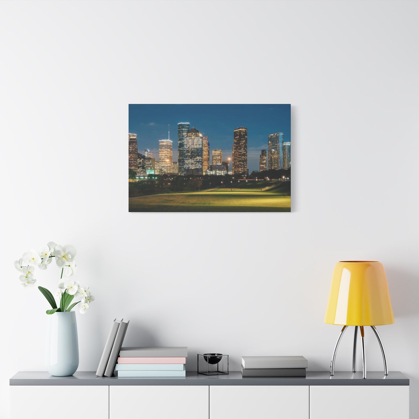 Night view of Houston Skyline Wall Art & Canvas Prints