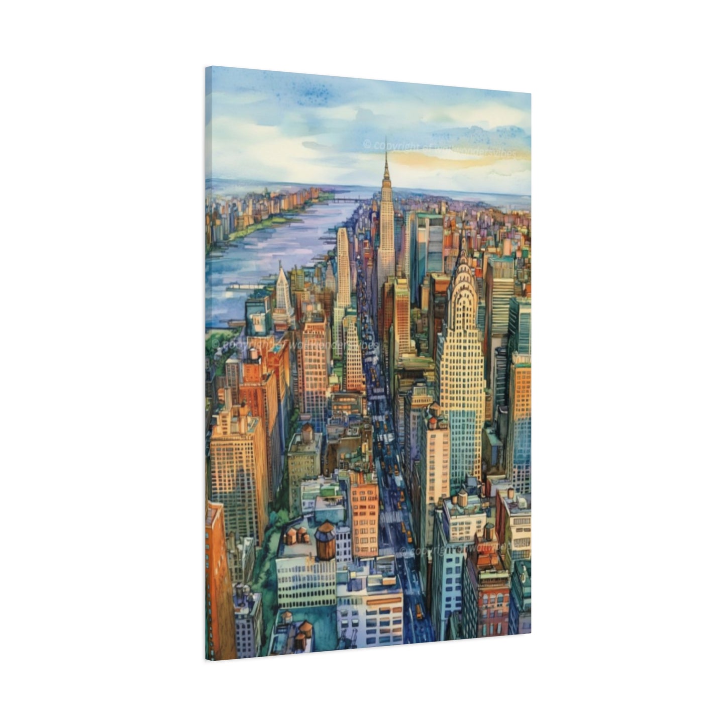 Skyview Manhattan City Skyline NYC Skyline Wall Art & Canvas Prints