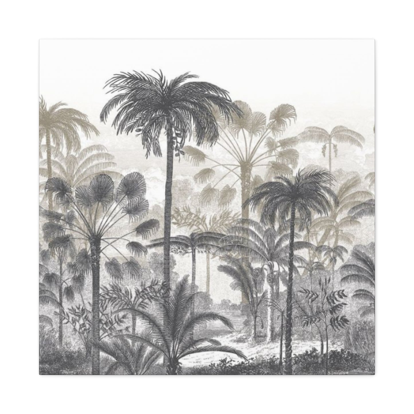 Monochrome Palm Tree Painting Wall Art & Canvas Prints